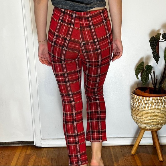 UO Red Plaid Pants - Picture 3 of 7